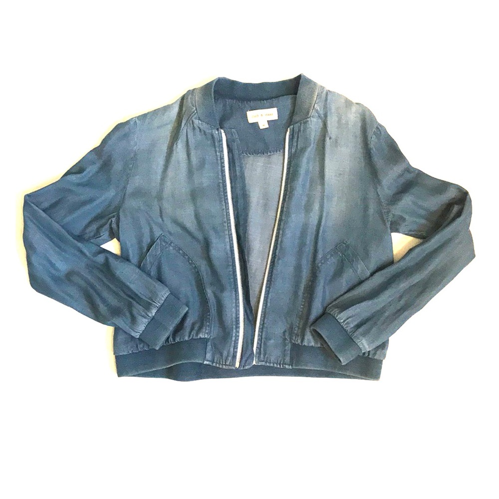 Cloth & Stone denim bomber zip up jacket
